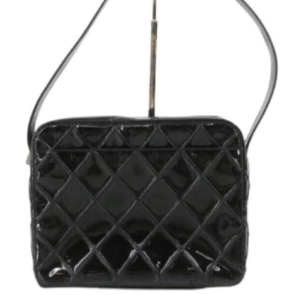 CHANEL Patent Quilted Camera Bag